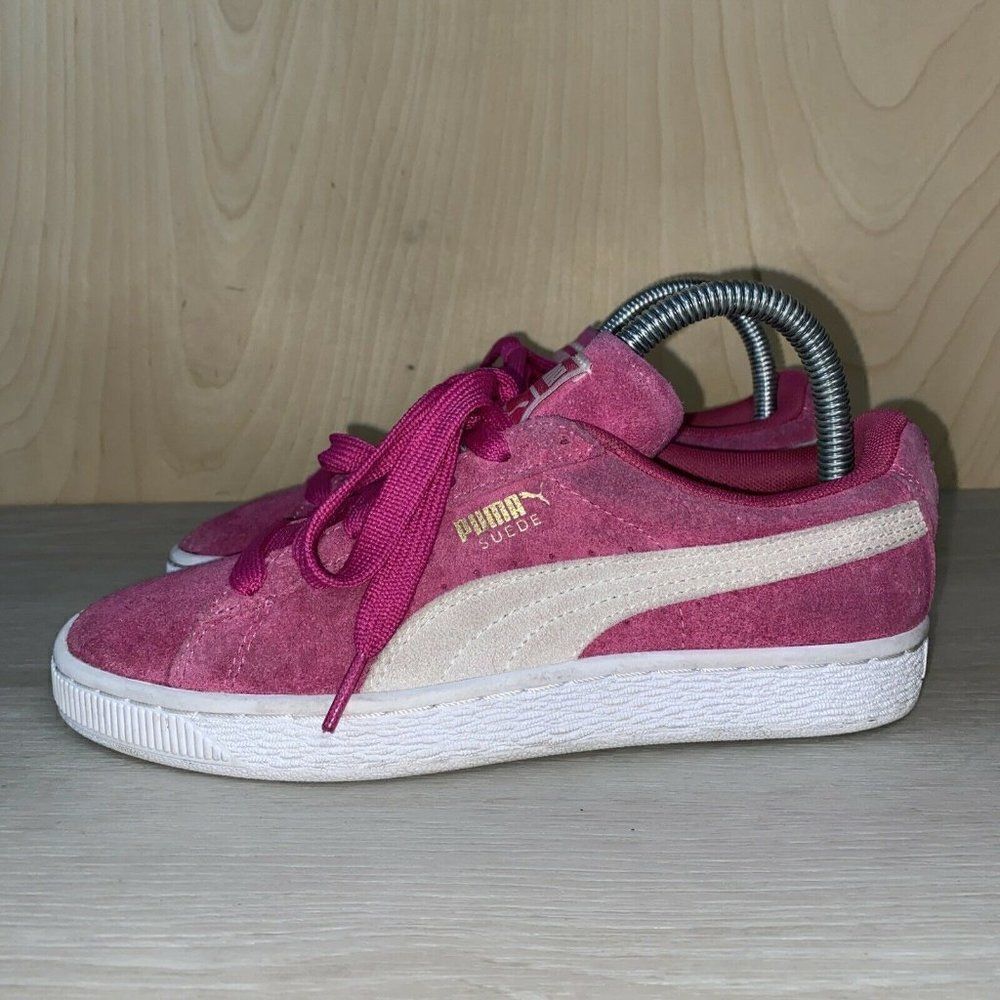 Puma Suede Pink / White 355462 38 Women's 6‎